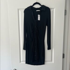 NWT Abercrombie and Fitch Black Long-Sleeve Fitted Dress